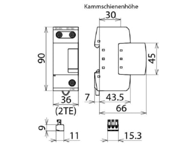 Mazeichnung 1 Dehn DSE M 1 242 FM Blitzstromableiter koordiniert