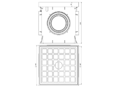 Dimensional drawing 1 Dehn 549 051 Inspection housing
