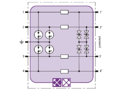 Schaltbild 1 Dehn BXT ML4 BC EX 24 Ueberspannungs Ableiter Blitzductor XT