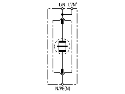 Circuit diagram 1 Dehn DBH M 1 255 Lightning arrest for power supply 50kA
