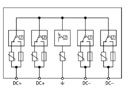 Circuit diagram 1 Dehn DCU YPV SCI 1000 2M Multi pole photovoltaic arrester type 2 DEHNcube
