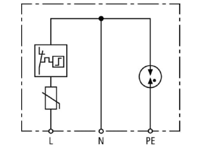 Circuit diagram 1 Dehn DCOR L 2P 275 Surge protection for power supply
