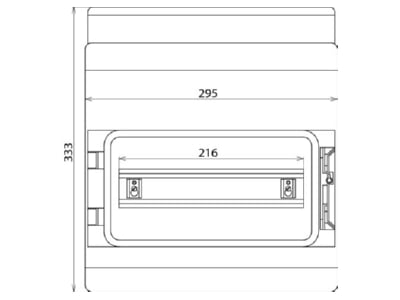 Dimensional drawing 3 Dehn IGA 12 IP65 Surface mounted distribution board 333mm