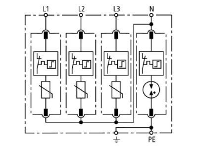 Circuit diagram 1 Dehn DG M TT 320 Surge protection for power supply
