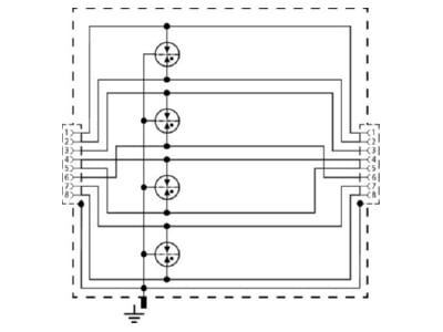 Circuit diagram 3 Dehn DPA M CLD RJ45B 48 Surge protection for signal systems
