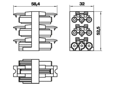 Dimensional drawing 2 OBO VB 5 GST18i3p Luminaire connector distribution block