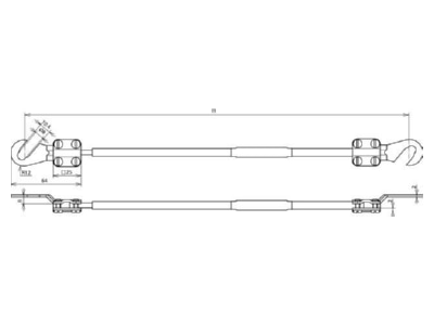 Dimensional drawing 2 Dehn EL16L3 05M2KSO8 10GG Earthing conductor
