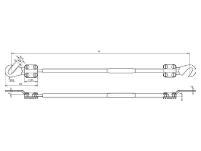 Mazeichnung 2 Dehn EL16L6 05M 2KSO 8 10 Erdungsleitung 16qmm  L6 0m sw