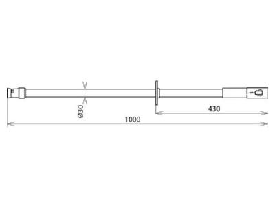 Mazeichnung Dehn ES SQ STK 1000 Erdungsstange m  Steckkupplung