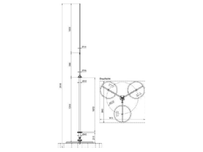 Mazeichnung 1 Dehn FM D30 L2800  819287 Fangmast DBSR320 GFK AL STTZN FM D30 L2800 819287