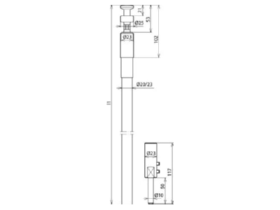 Mazeichnung 1 Dehn HVIRIV75 20 L6M SW M HVI Leitung D20mm  Cu L6 0m sw