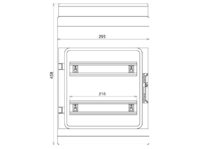 Dimensional drawing 1 Dehn IGA 24 IP54 Distribution cabinet  empty  458x295mm
