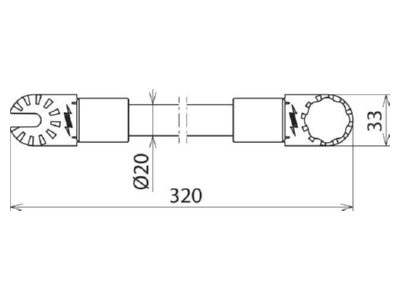 Masszeichnung 1 Dehn ISV 320 ZK MS Isolierstangen Verlaenger  L320mm