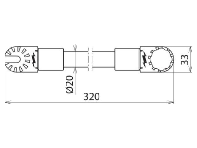Mazeichnung 1 Dehn ISV 320 ZK MS Isolierstangen Verlaenger  L320mm