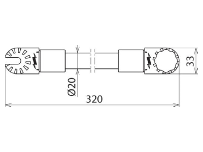 Mazeichnung 2 Dehn ISV 320 ZK MS Isolierstangen Verlaenger  L320mm