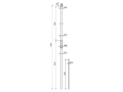 Mazeichnung 2 Dehn SR D50 3200  105330 Stuetzrohr FSP1000IP HVI GFK AL SR D50 3200 105330