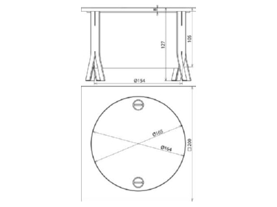 Dimensional drawing 1 Dehn UFTSK200X200X105 V2A Inspection housing
