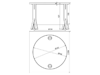 Dimensional drawing 3 Dehn UFTSK200X200X105 V2A Inspection housing