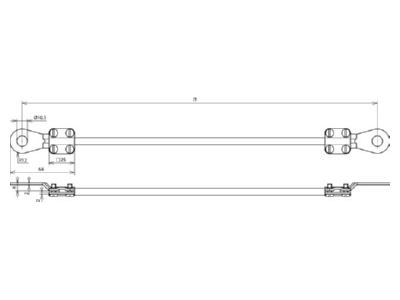 Mazeichnung 2 Dehn EL16 L1 05M 2KSG 10 Erdungsleitung 16qmm  L 1 0m