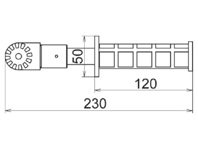 Mazeichnung 2 Dehn HG ZK 230 Handgriff mit Zahnkupplung