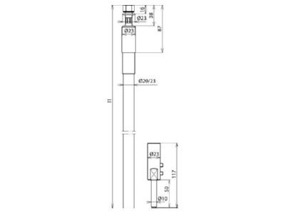 Mazeichnung 2 Dehn HVIRAV75 20 L6M SW M HVI Leitung Konf  D 20mm L 6m