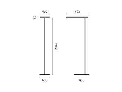 Dimensional drawing Performance in Light 8720761745410 Floor lamp 1x74W LED not exchangeable