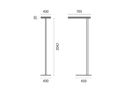 Dimensional drawing Performance in Light 8720761745410 Floor lamp 1x74W LED not exchangeable
