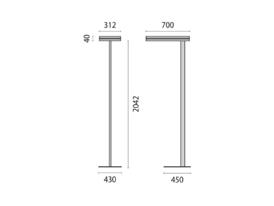 Dimensional drawing Performance in Light 8740761605411 Floor lamp 1x59W LED not exchangeable
