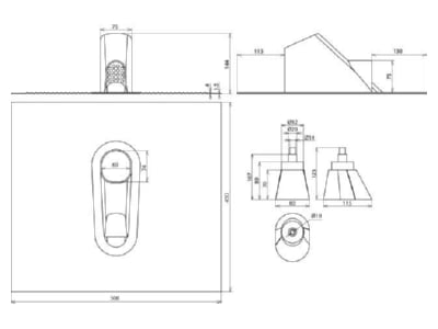 Dimensional drawing 1 DEHN 105245 Bushing for roofs  walls and earthing
