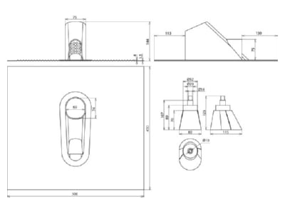 Dimensional drawing 2 DEHN 105245 Bushing for roofs  walls and earthing
