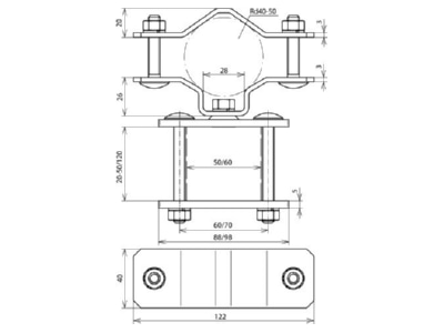 Dimensional drawing 1 DEHN 105356 Accessory for lightning protection
