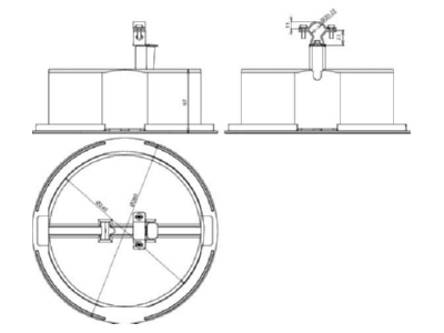 Dimensional drawing 1 DEHN 253239 Roof holder for lightning protection
