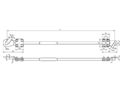 Dimensional drawing 1 DEHN 416516 Earthing conductor
