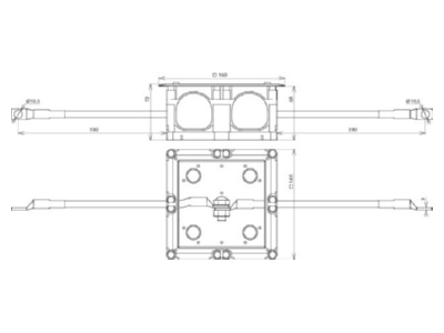 Dimensional drawing 1 DEHN 476016 Inspection housing
