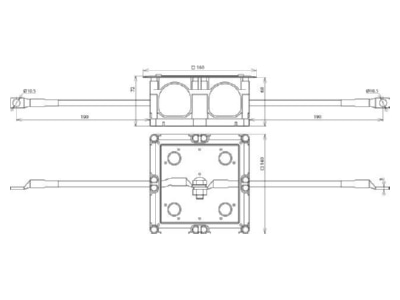 Dimensional drawing 3 DEHN 476016 Inspection housing