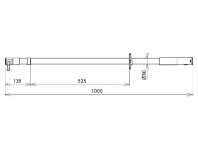 Dimensional drawing 2 DEHN 763100 Operating rod
