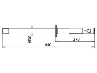 Dimensional drawing 1 DEHN 766331 Operating rod
