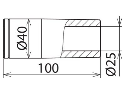 Mazeichnung 1 DEHN 785515 Saugrohradapter f B D D 40 25 mm