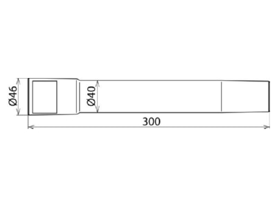 Masszeichnung 1 DEHN 785522 Saugrohrverlaengerung D 40 L 300 mm