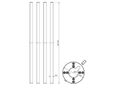 Dimensional drawing 1 DEHN 819185 Interception rod chamfered
