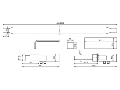 Dimensional drawing 1 DEHN 819271 Connecting element
