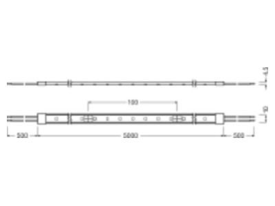 Dimensional drawing LEDVANCE LSPFM 300 865 5 IP66 Light ribbon  hose  strip 24V white
