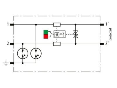 Schaltbild 1 DEHN BCO ML2 BD 12 Modularer Kombi Ableiter fuer 1 Doppelader