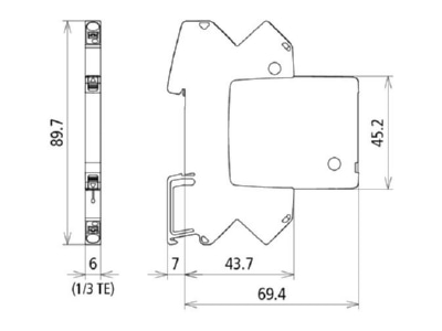 Mazeichnung 2 DEHN BCO ML2 BD 12 Modularer Kombi Ableiter fuer 1 Doppelader