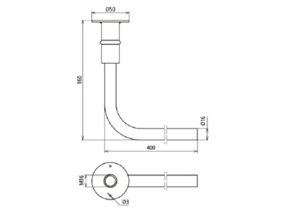 Mazeichnung 2 DEHN D BEB 2 EBS 15 03 19 Betonstahl Erdungsbruecke gebogen