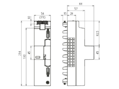 Dimensional drawing 1 DEHN DSH ZP B2 LSG TT 255 Combined arrester for power systems
