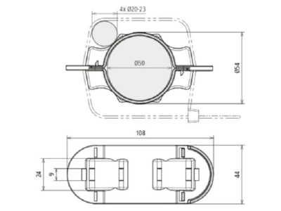 Mazeichnung DEHN BFS SR D50 4AEHVIKST Befestigungsset