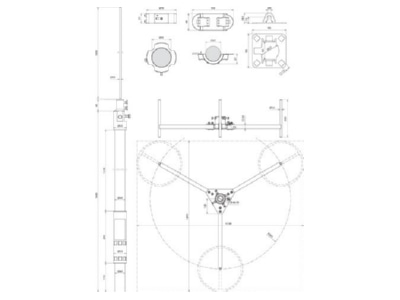 Mazeichnung 1 DEHN FM D40 L2200  819682 Fangmast D40mm L2700mm R560mm FM D40 L2200 819682