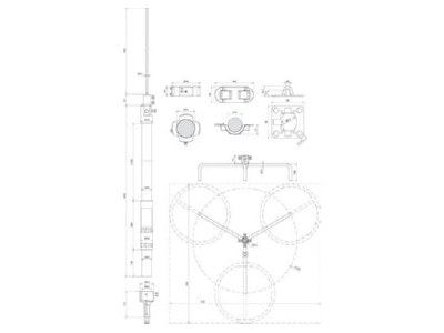 Mazeichnung 1 DEHN FM D40 L2200  819685 Fangmast D40mm L2200mm R320mm FM D40 L2200 819685