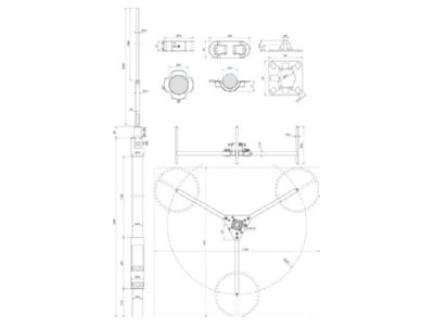 Mazeichnung 1 DEHN FM D40 L3700  819687 Fangmast D40mm L3700mm R560mm FM D40 L3700 819687